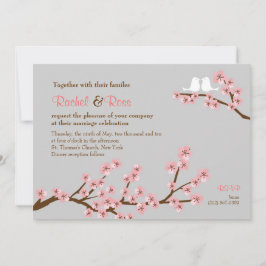 Rosa & Gray Cherry Blossom Frühjahrssonne Einladung