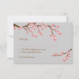 Rosa & Gray Cherry Blossom Frühjahrssonne RSVP Karte
