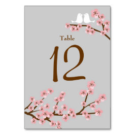 Rosa & Gray Cherry Blossom Frühjahrssonne Tischnummer