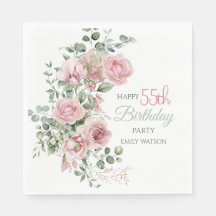 Rosa Greenery Eucalyptus 55. Geburtstag Erröten