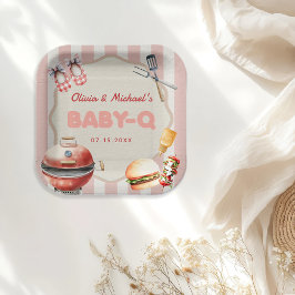 Rosa GRILLEN Baby Q Babydusche Papier Teller