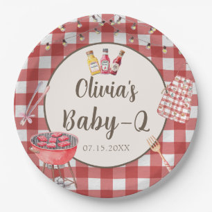 Rosa GRILLEN Baby Q Babydusche Papier Teller