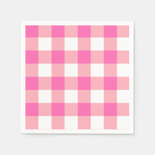 Rosa große Gingham-Karo-Kontrollkästchen Serviette