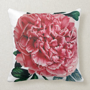 Rosa großes Pfingstrosen-Blumenkissen Kissen
