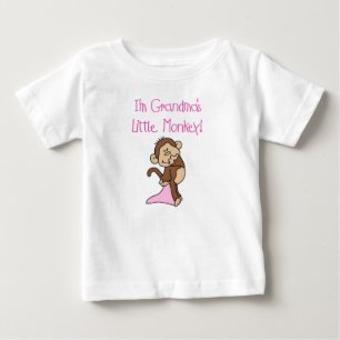 Rosa Großmutter-kleiner Affe Baby T-shirt