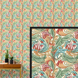 Rosa grün Aquamarin Orange Art Nouveau Tapete