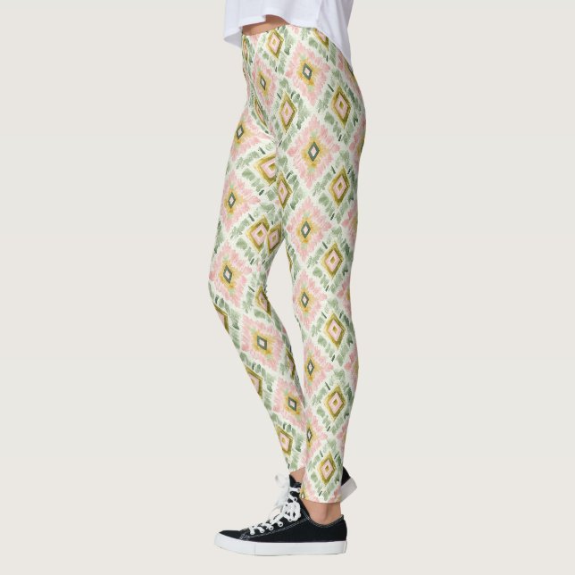 Rosa Grün Gelb Tribal Chic Leggings (Links)