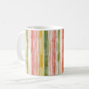 Rosa Grün Gelbe Streifen Kaffeetasse