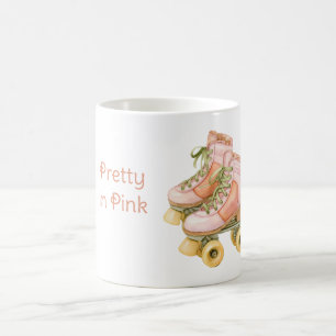 Rosa Grün geschnürte Rollschuhe Kaffeetasse