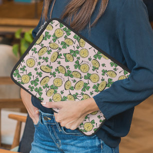 Rosa, Grün & Gold St Patrick's Lucky You Kleeblatt Laptopschutzhülle