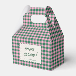 Rosa grün kariert personalisiertes Weihnachten Geschenkschachtel