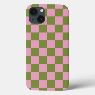 Rosa grün kariertes Gingham-Muster Case-Mate iPhone Hülle