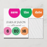 Rosa, grün, orange Kreise Save the Date