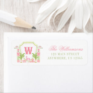 Rosa & Grün Palm Beach Nussknacker Monogramm-Wappe