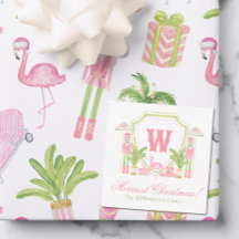 Rosa & Grün Palm Beach Nussknacker Monogrammwappen