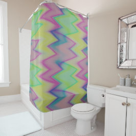 Rosa, grün und blau duschvorhang