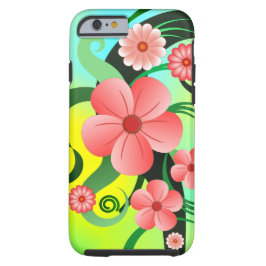 Rosa Grün und Gelb Tropischer Hibiskus Case-Mate iPhone Hülle