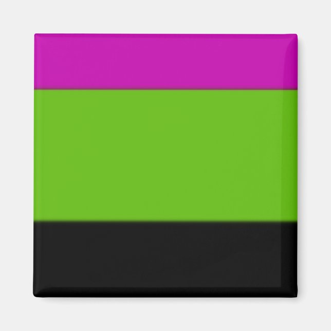 Rosa, Grün und Schwarz Magnet (Vorne)