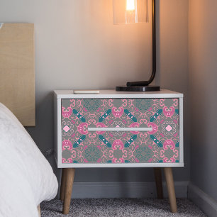 Rosa Grün Verziertes Wirbles Muster Decoupage Seidenpapier