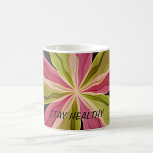 Rosa grüne Anthrazit Fantasy Blume Fraktal Text Kaffeetasse