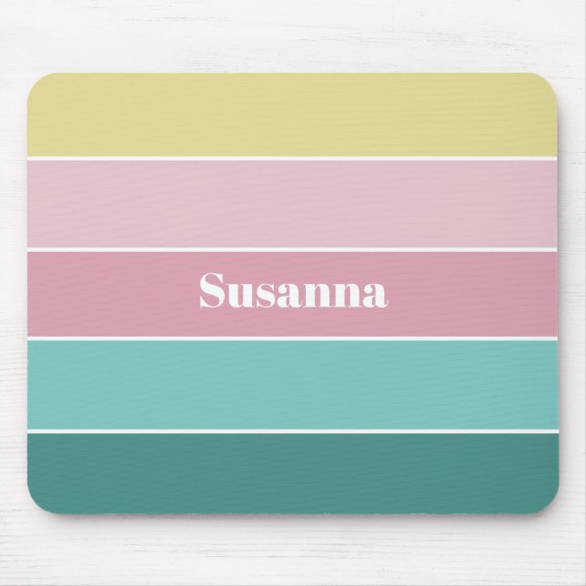 Rosa grüne, benutzerdefinierte Sommerfarbenblöcke Mousepad (Vorne)
