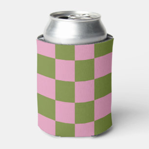 Rosa grüne Checkerboard farbenfrohe Retro-Karos Dosenkühler