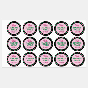 Rosa Grüne Clover 2024 Abstimmung Harris Walz Etiketten