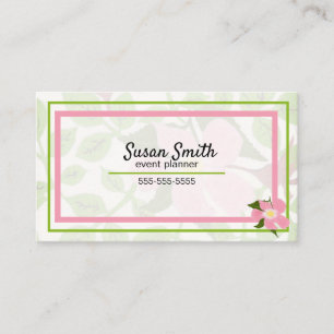 Rosa grüne Dogwood-Blume mit handgemalten Frühling Visitenkarte