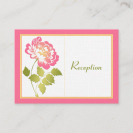Rosa, grüne, gelbe, weiße Peonverschlusskarte Begleitkarte