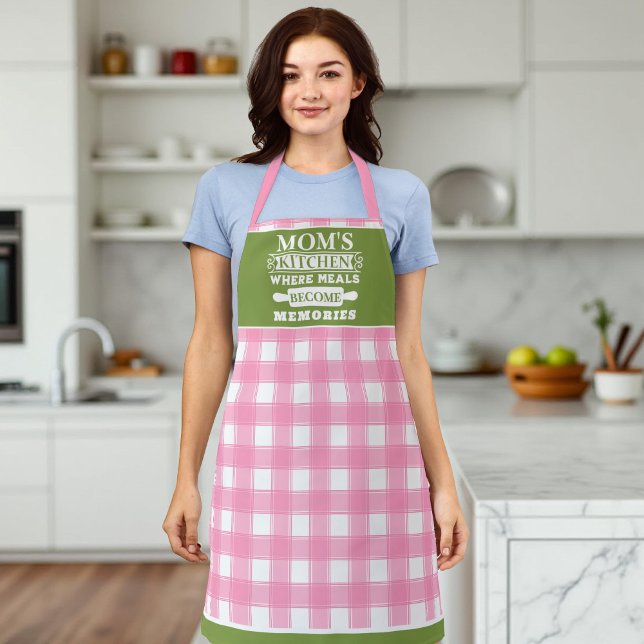 Rosa Grüne Gingham Mama Essen werden Erinnerungen Schürze (Von Creator hochgeladen)