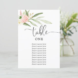 Rosa grüne goldgelbe 5"x7" Tischnummern