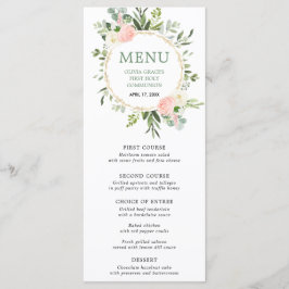 Rosa grüne goldgrüne Blätter Eukalyptus-Menü Programm