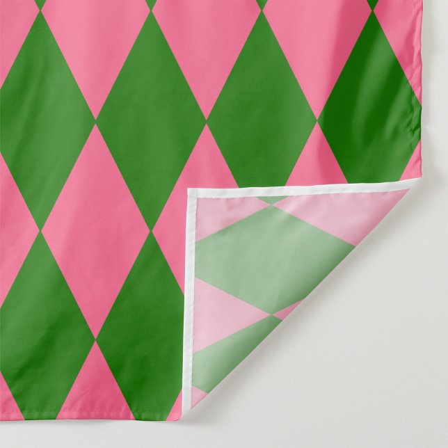 Rosa grüne Harlekin-Karo-Design  Stoff (Von Creator hochgeladen)