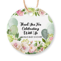 Rosa, grüne Hydrangea-Ballone Vielen Dank