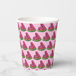 Rosa Grüne Juicy Watermelon Melon Slice Frucht Pappbecher