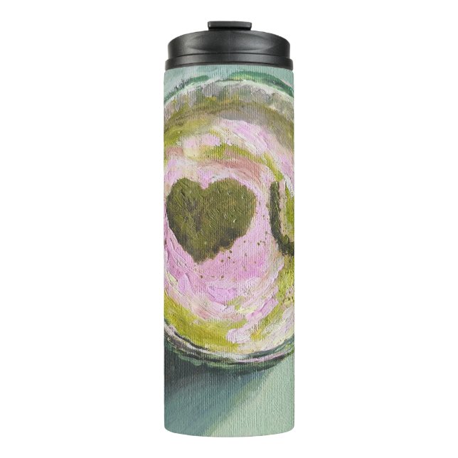 Rosa grüne Matcha Liebe Teatro Sociale Bellinzona Thermosbecher (Vorderseite)