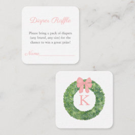 Rosa grüne Monogram Babydusche Windelwanne Begleitkarte