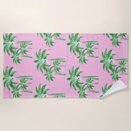 Rosa Grüne Palmen Bäume Preppy Girly Pool Strandtuch
