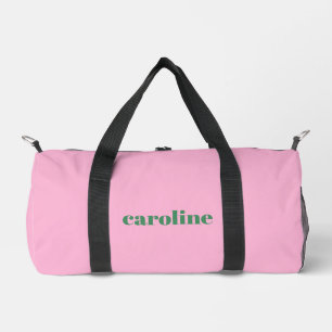 Rosa-grüne personalisierte Namens-Brautjungfer Duffle Bag