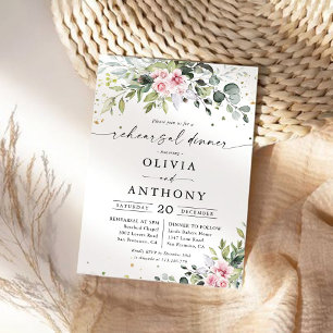 Rosa Grüne Probe Abendessen Einladung