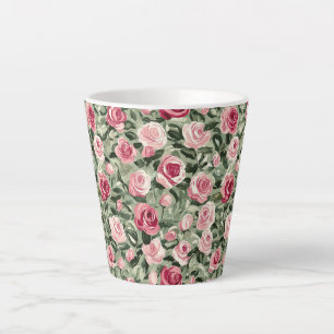 Rosa grüne Rose Milchtasse