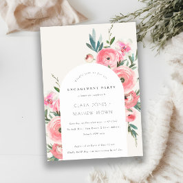 Rosa grüne Rose Orchid Arch Floral Verlobung Einladung