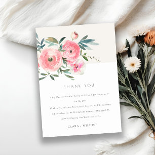 Rosa Grüne Rose Orchideenbläserne Hochzeit Dankeskarte