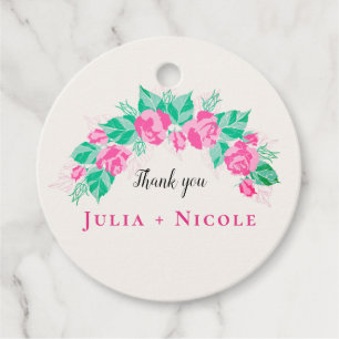 Rosa Grüne Rose Petals Blume Hochzeit Garten Geschenkanhänger