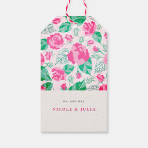 Rosa Grüne Rose Petals Blume Hochzeit Garten Geschenkanhänger