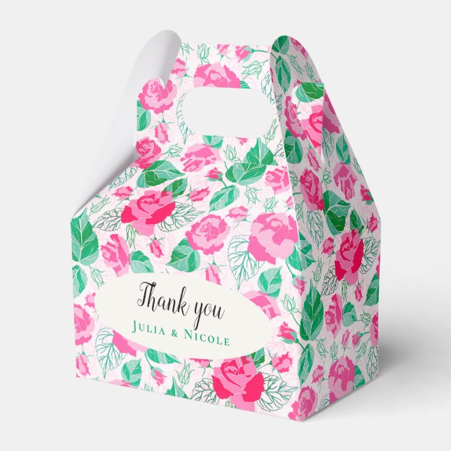 Rosa Grüne Rose Petals Blume Hochzeit Garten Geschenkschachtel (Vorderseite)