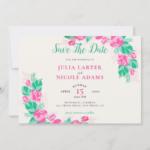 Rosa Grüne Rose Petals Blume Hochzeit Garten Save The Date