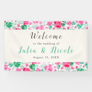 Rosa grüne Rosenblüten Blumen Garten Hochzeit Banner