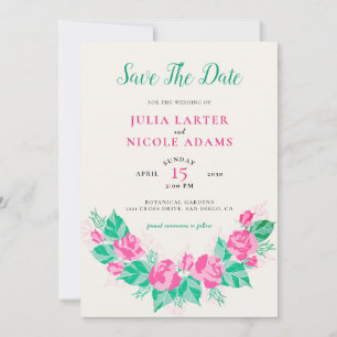 Rosa Grüne Rosenblüten Blumen Garten Hochzeit Save The Date