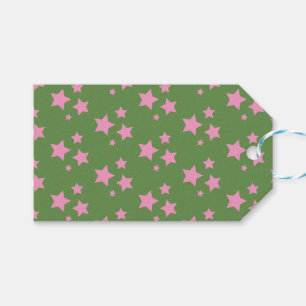 Rosa Grüne Stars Modernes Design Geschenkanhänger